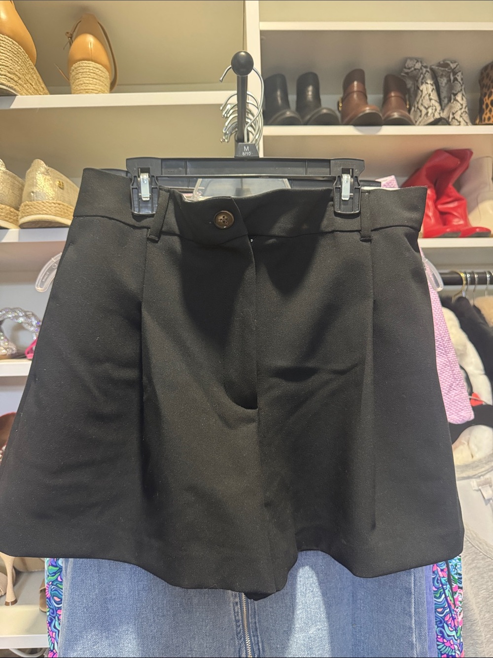 Zara Black High-Waist A-Line Shorts